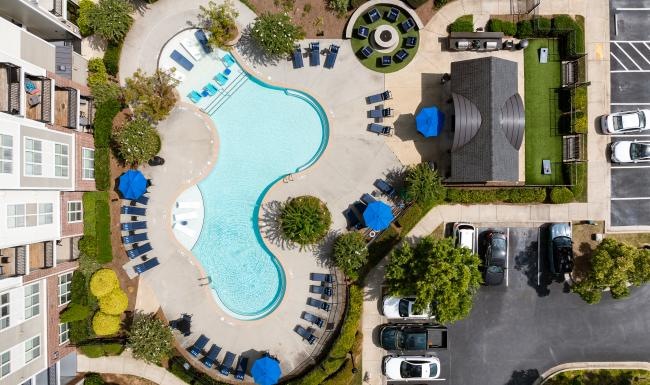 a large circular building with a clock